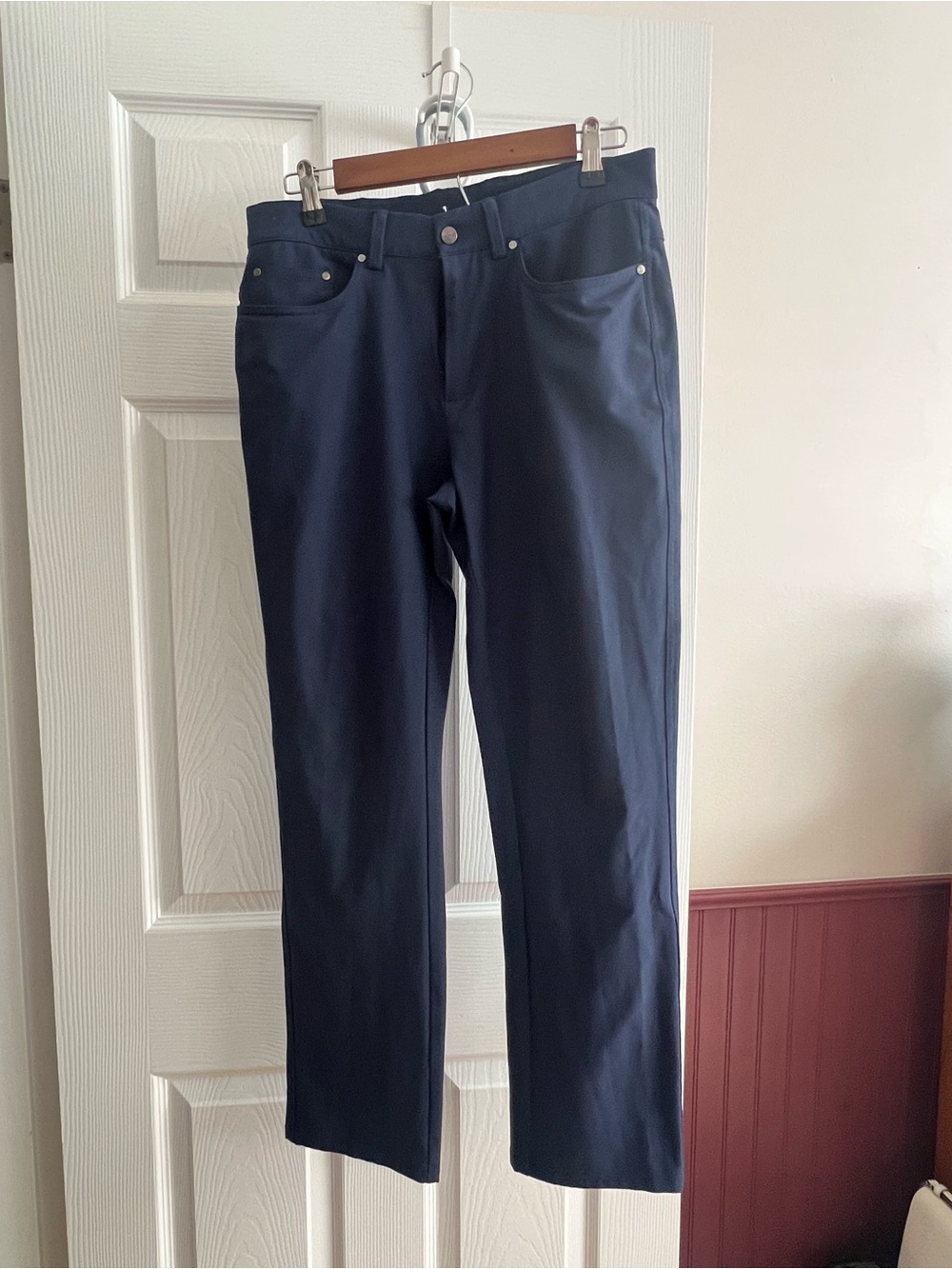 Men's Navy Straight-Leg Pants